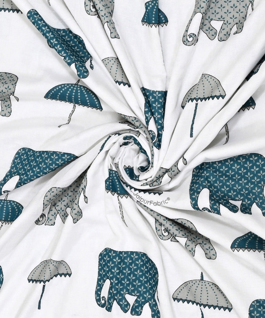 Artistic Green Block Print 400 TC Pure Premium MulMul Cotton Single Bed Dohar