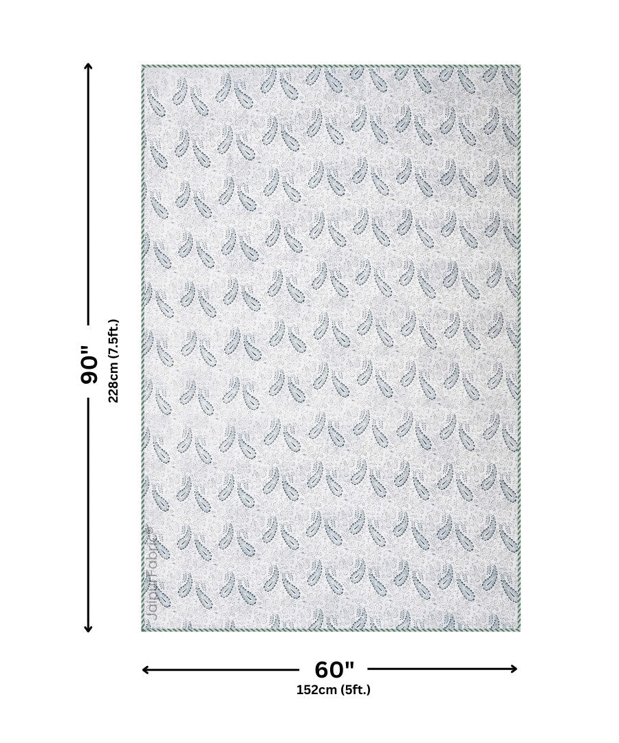 Artistic Green Block Print 400 TC Pure Premium MulMul Cotton Single Bed Dohar