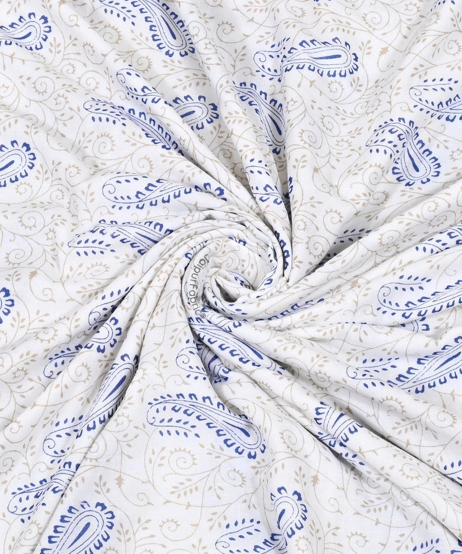 Artistic Blue Block Print 400 TC Pure Premium MulMul Cotton Single Bed Dohar