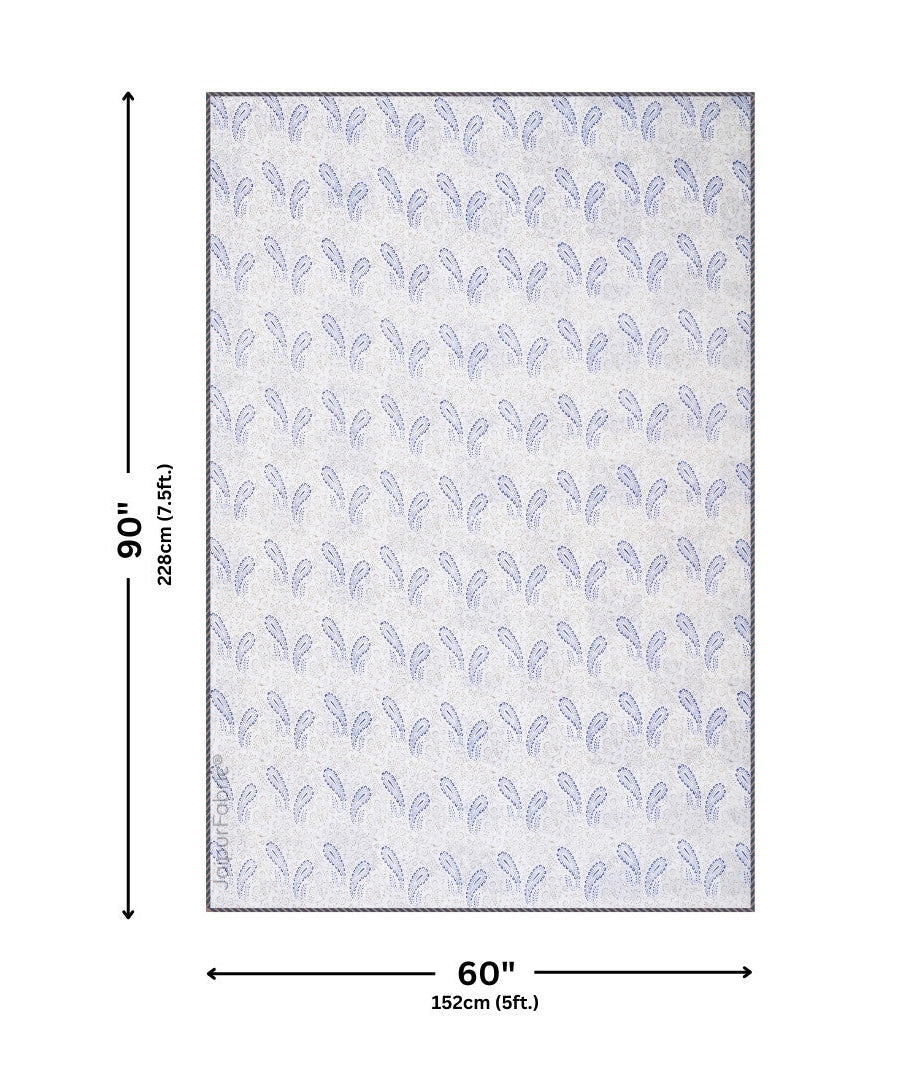 Artistic Blue Block Print 400 TC Pure Premium MulMul Cotton Single Bed Dohar