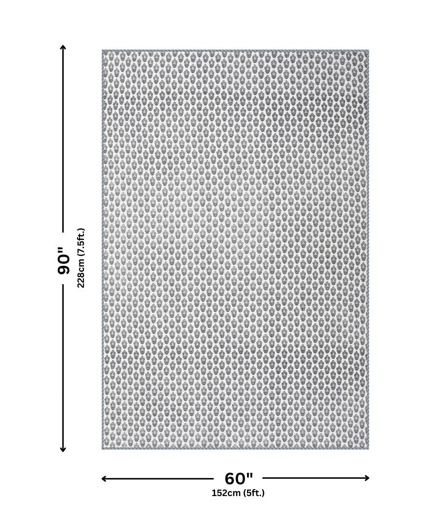 Soothing Calm Peach Block Print 400 TC Pure Premium MulMul Cotton Single Bed Dohar