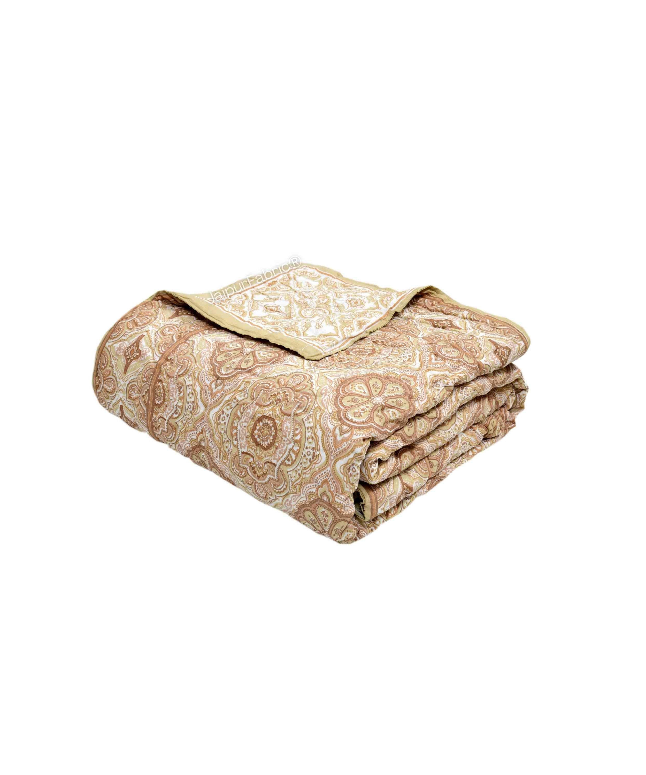 Reversible Quilt Rajai with Golden Corn Dual-Design Print for Stylish Bedrooms