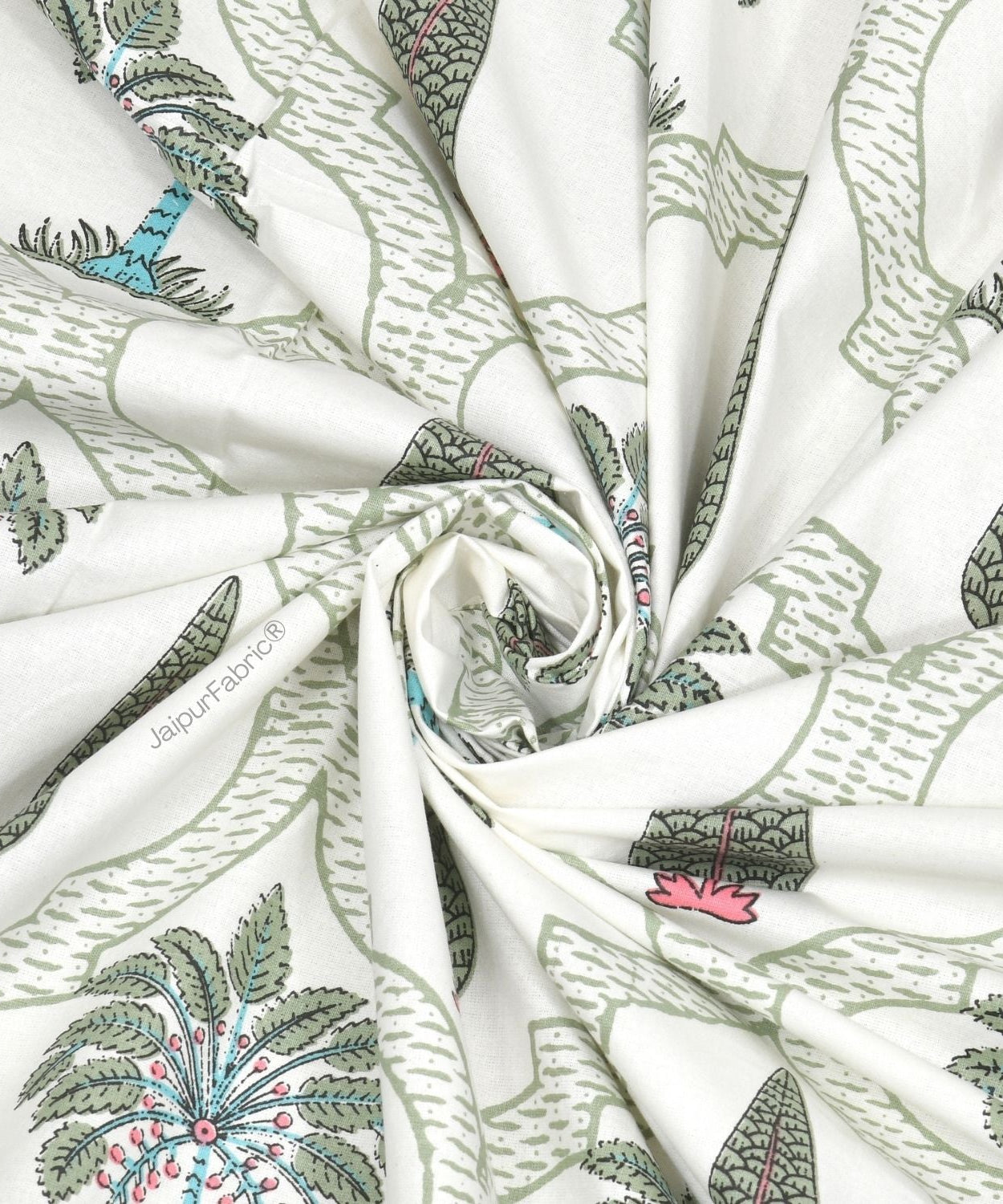 Hand Block Printroots Printed Double Bed Quilt with Intricate Floral Designs