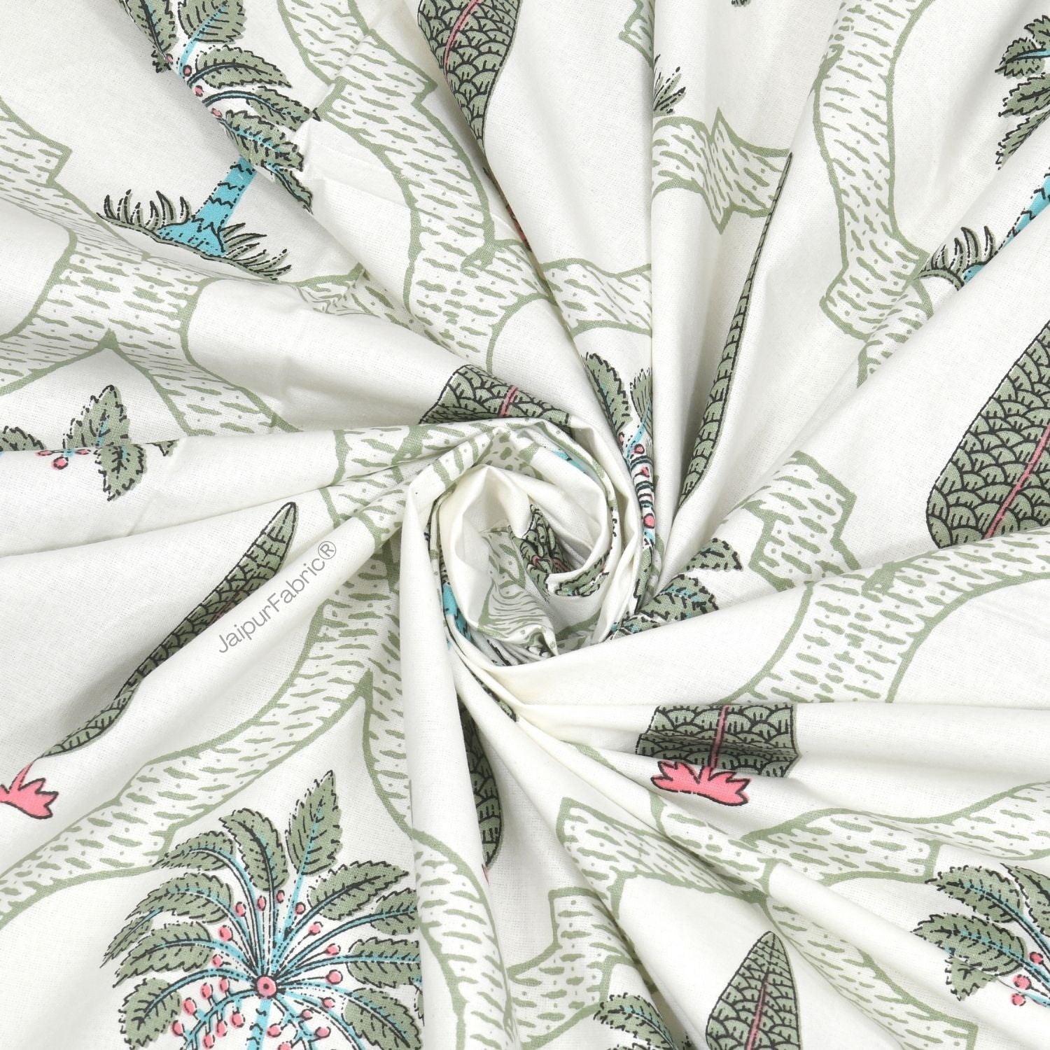 Hand Block Printroots Printed Double Bed Quilt with Intricate Floral Designs