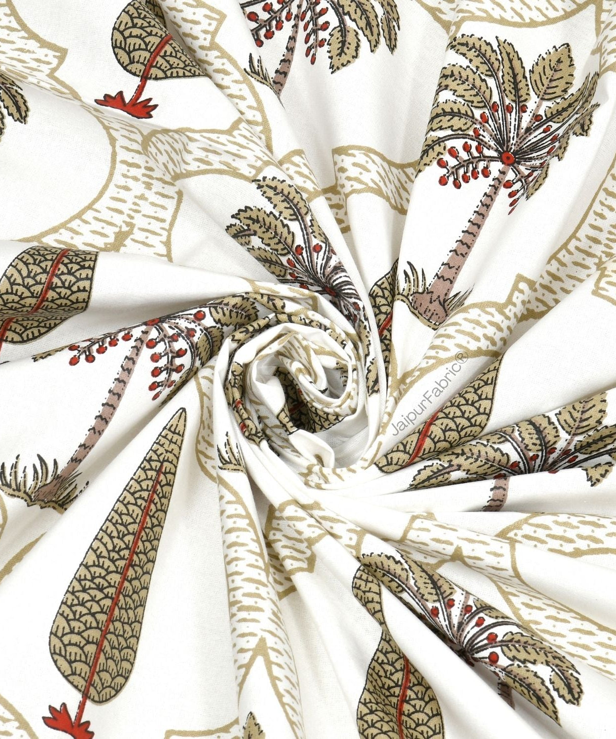 Pinklay Mocha Brown Delight Floral Jaipuri Hand Block Print Double Bed Quilt