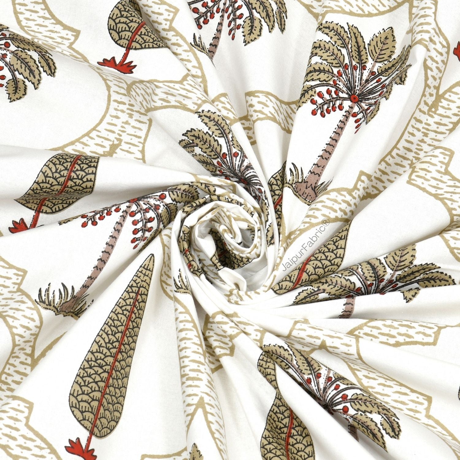 Pinklay Mocha Brown Delight Floral Jaipuri Hand Block Print Double Bed Quilt