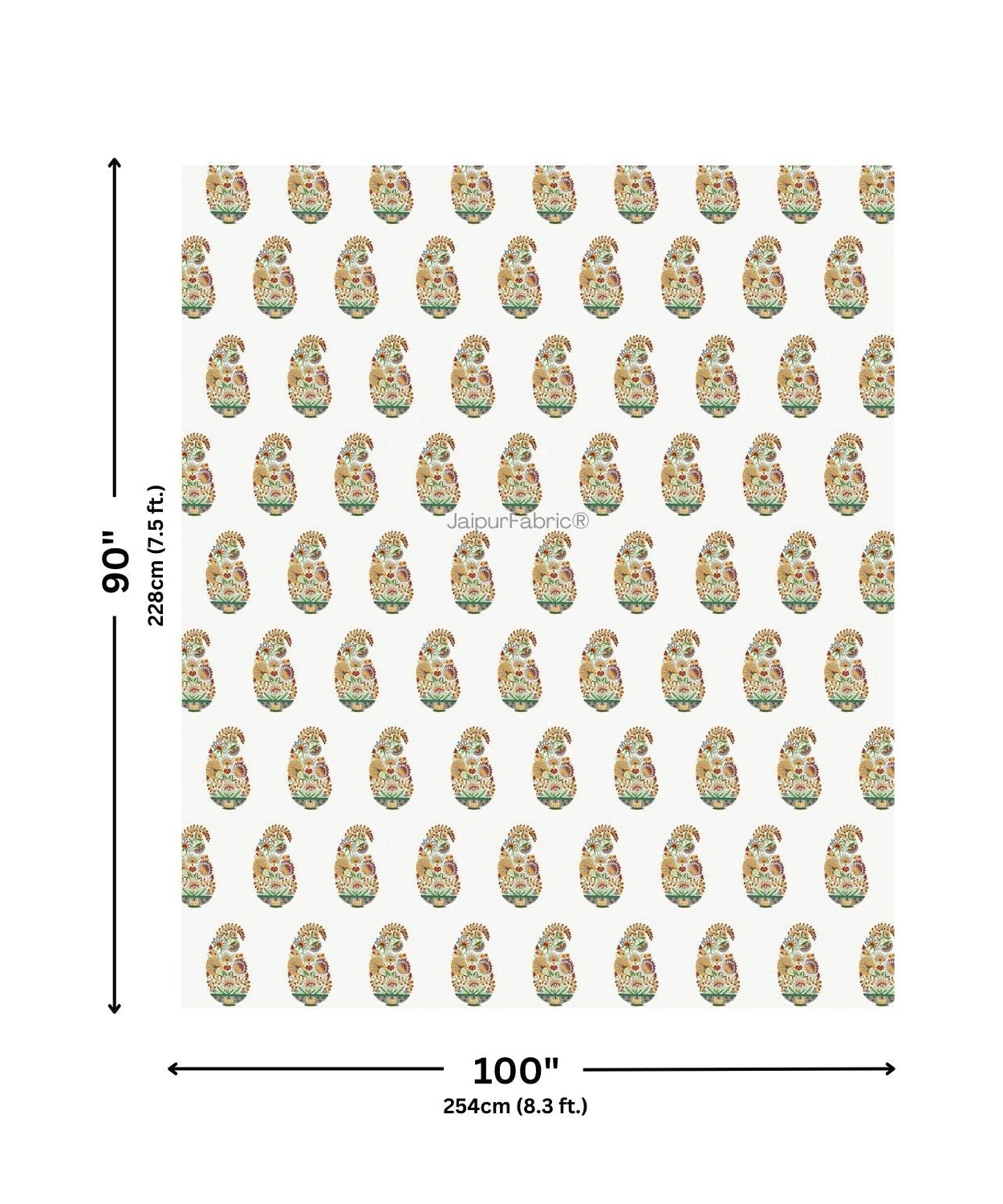 Hand Block Printed Double Bed Quilt Floral Valley Bunai Pattern Indian Kairi Design Double Bed Quilt
