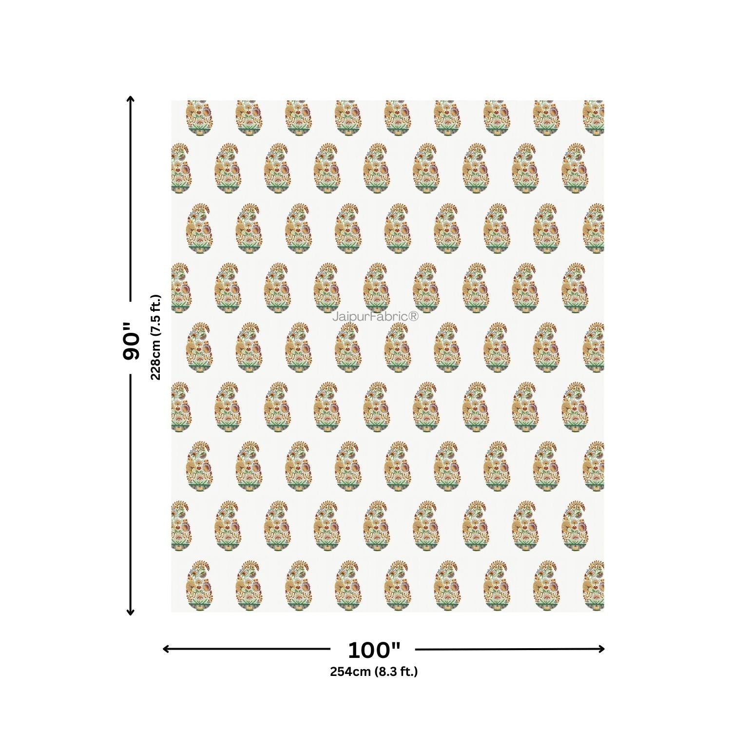 Hand Block Printed Double Bed Quilt Floral Valley Bunai Pattern Indian Kairi Design Double Bed Quilt