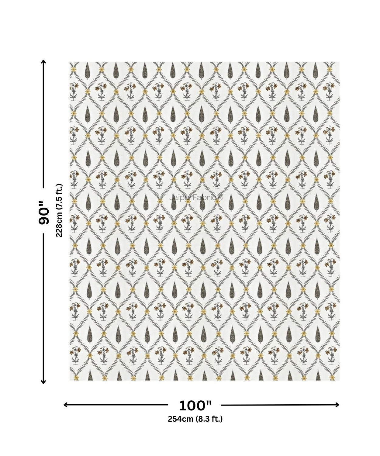 Beautiful Yellow & Grey Pookalam Floral Symphony Rihaa Handblock Printed Double Bed Quilt
