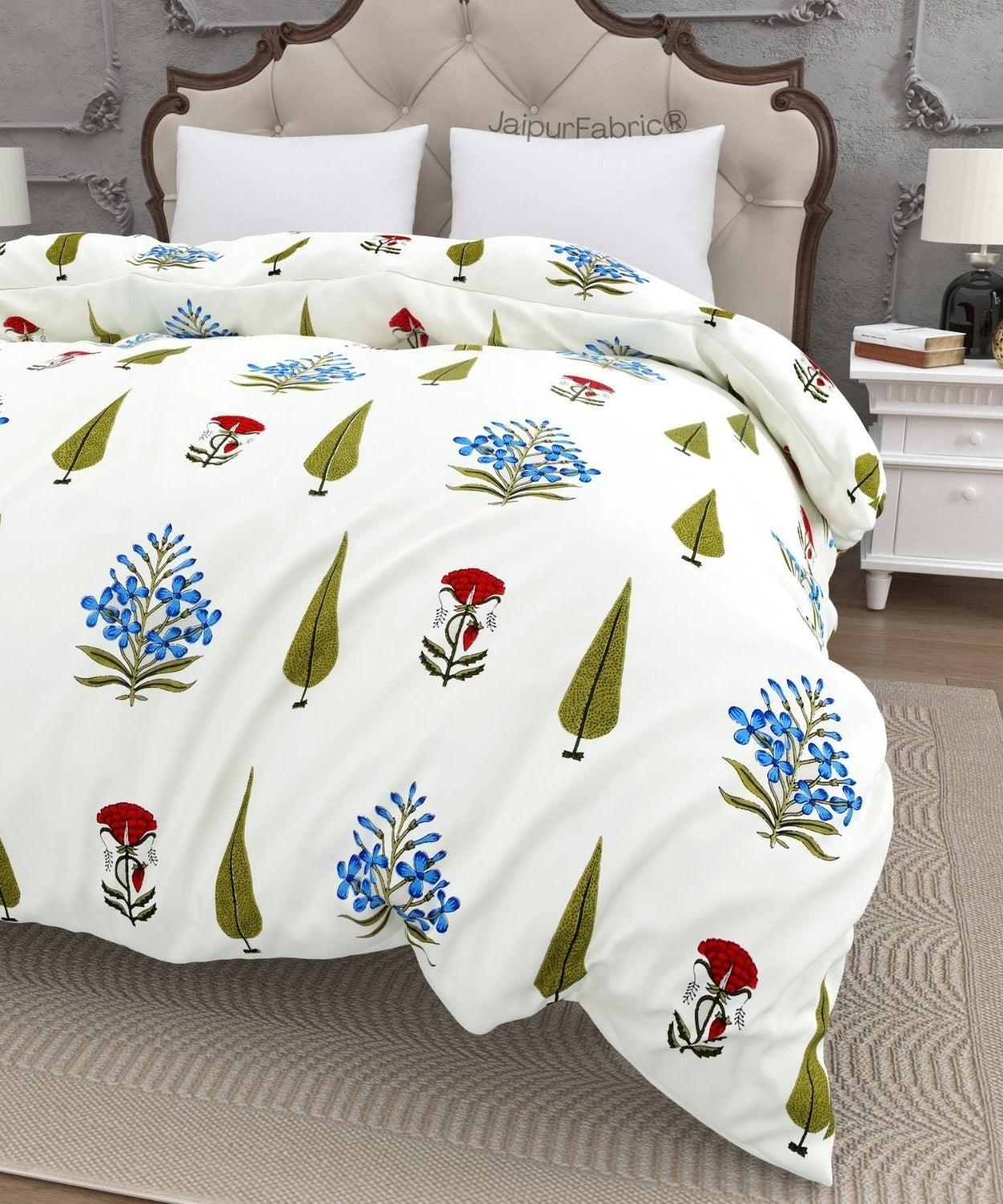 Elite Furnishing Jaipur Mela Hand Block Printed Cotton Double Bed Quilt