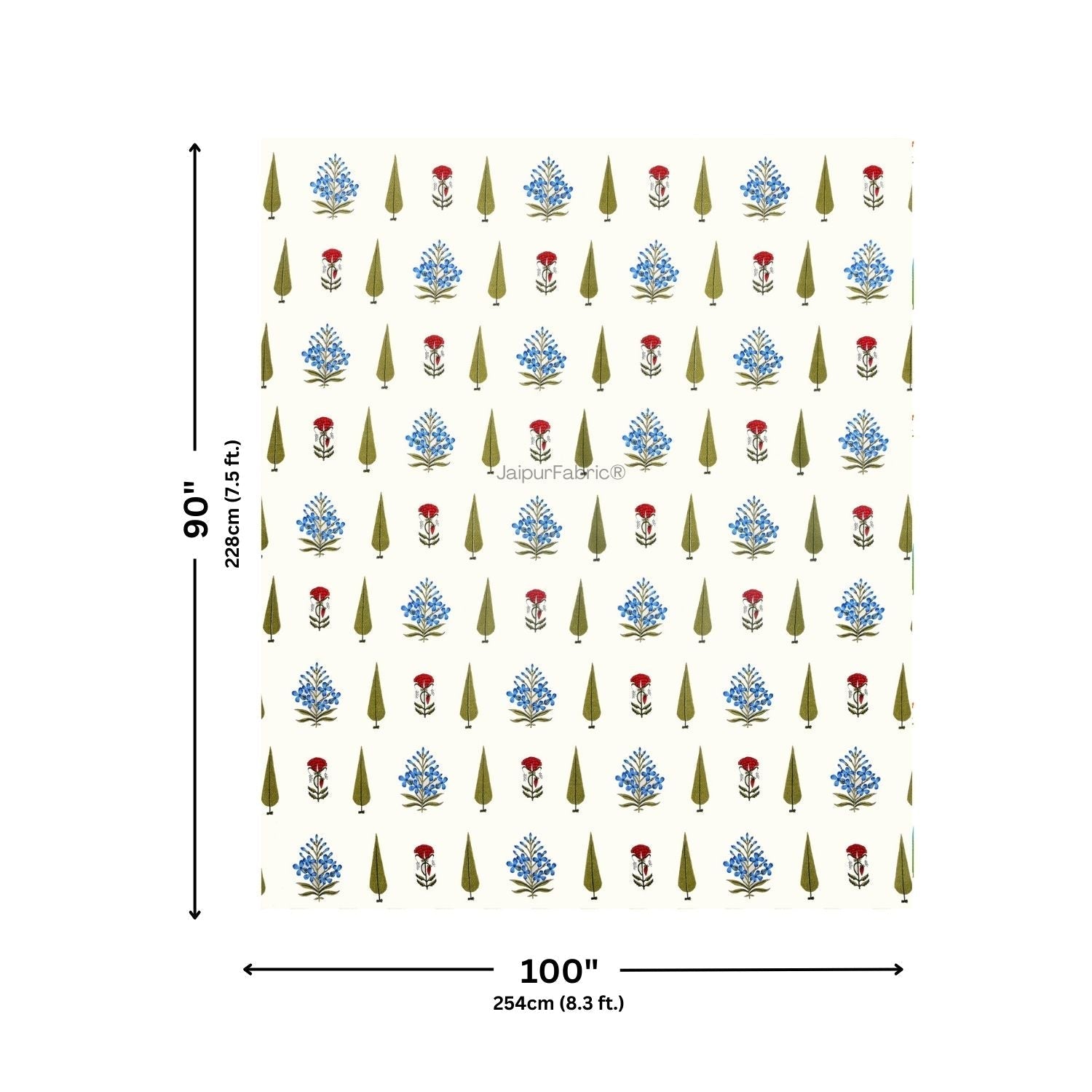 Elite Furnishing Jaipur Mela Hand Block Printed Cotton Double Bed Quilt