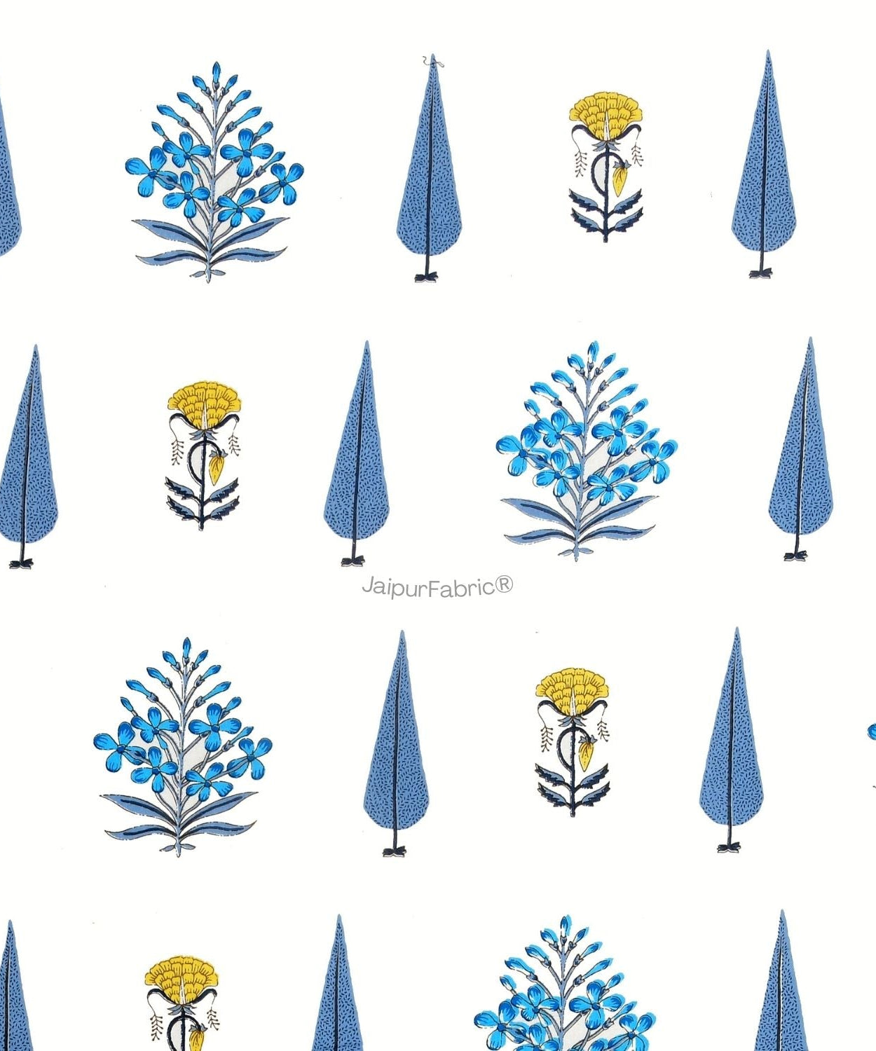 Beautiful Plarsh Floral Premium Hand Blocks of India Cotton Double Bed Quilt