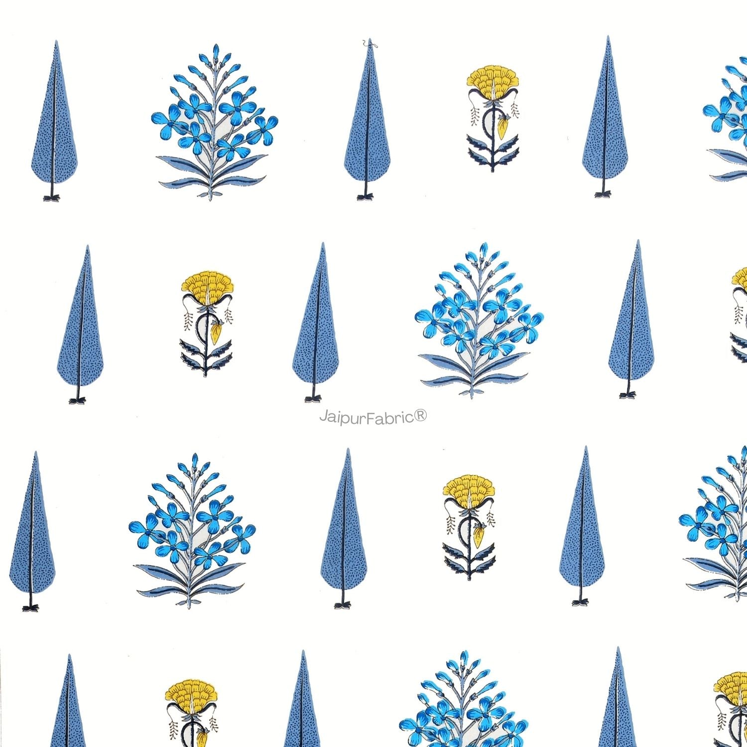 Beautiful Plarsh Floral Premium Hand Blocks of India Cotton Double Bed Quilt