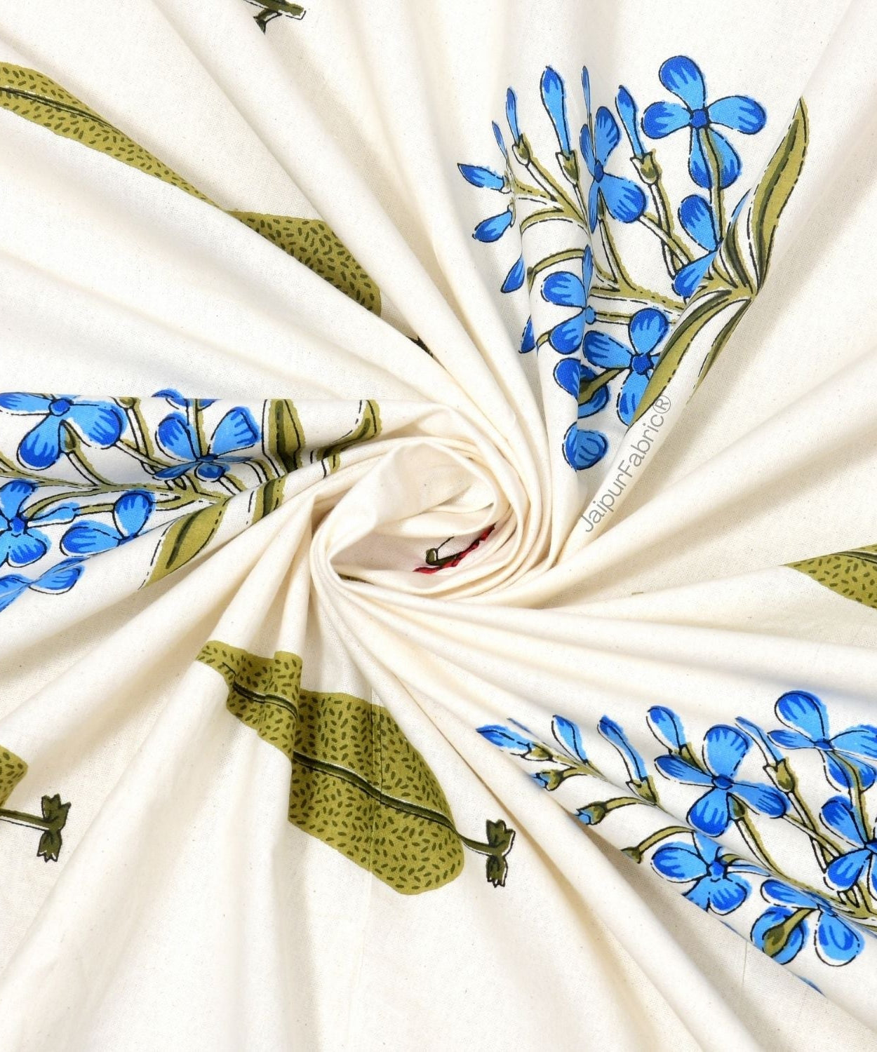 Beautiful Plarsh Floral Premium Hand Blocks of India Cotton Double Bed Quilt