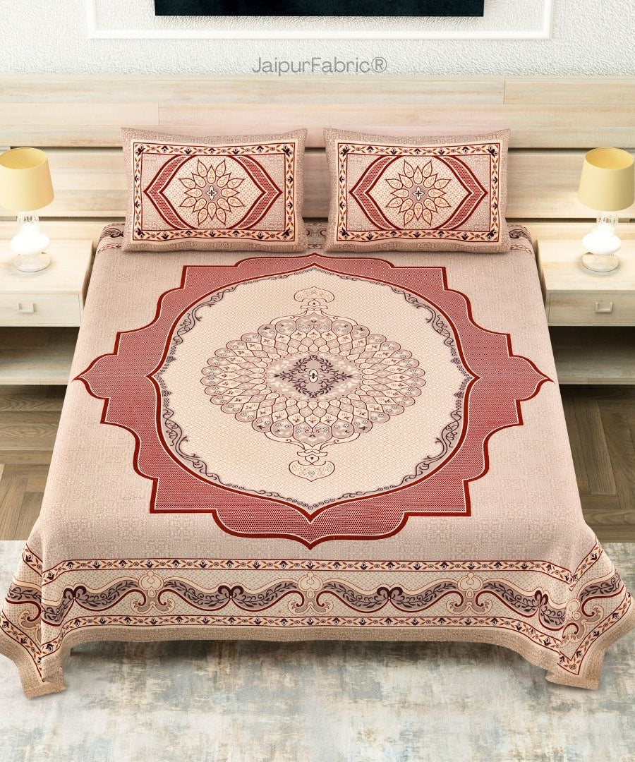 Gerua Lotus Sutra Abundance Pure Cotton King Size Bedsheet