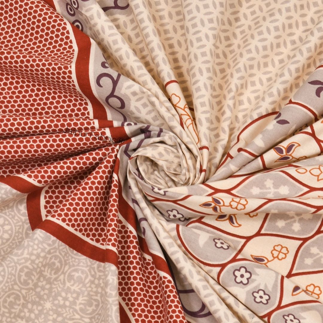 Gerua Lotus Sutra Abundance Pure Cotton King Size Bedsheet