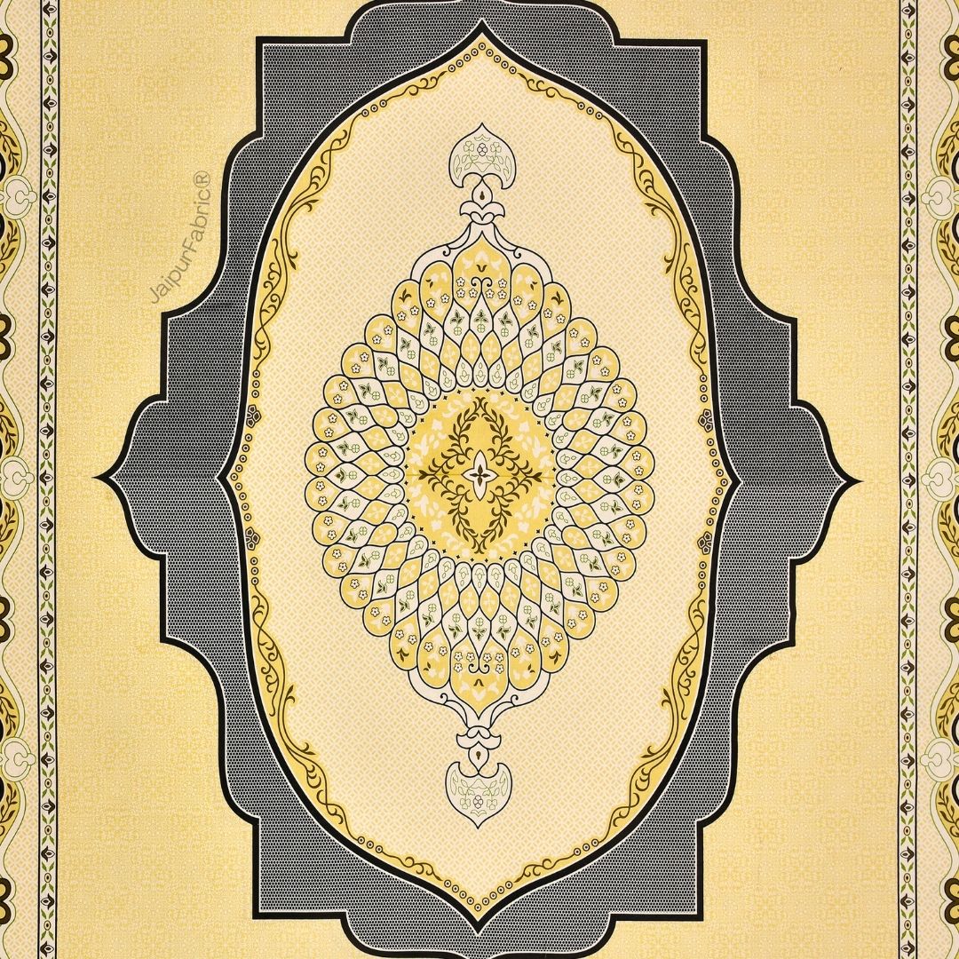 Golden Lotus Sutra Abundance Pure Cotton King Size Bedsheet