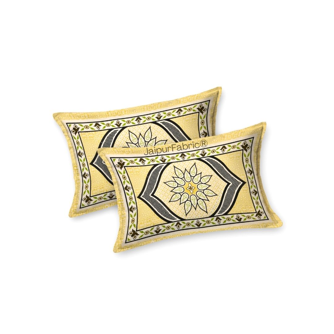 Golden Lotus Sutra Abundance Pure Cotton King Size Bedsheet