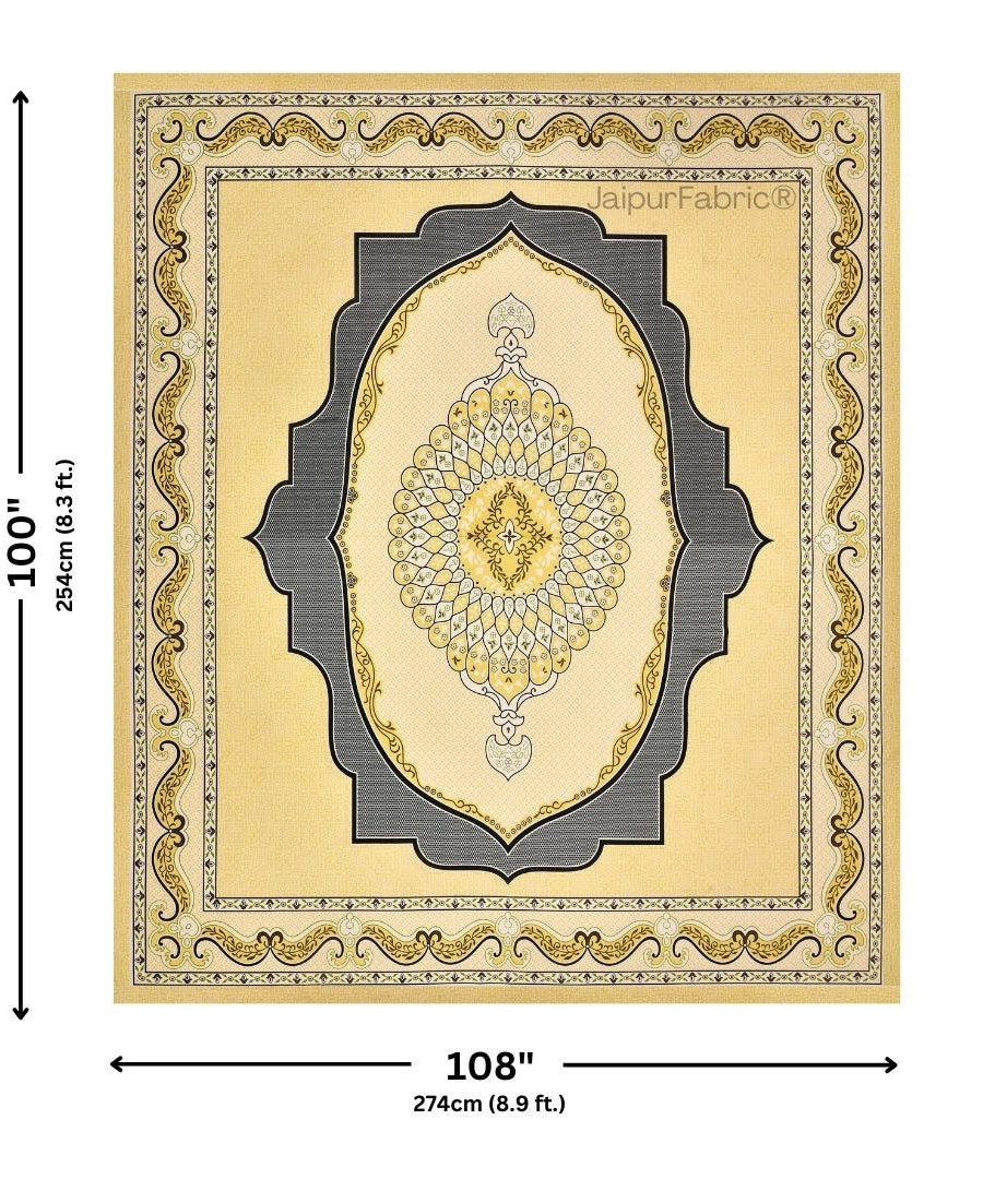 Golden Lotus Sutra Abundance Pure Cotton King Size Bedsheet