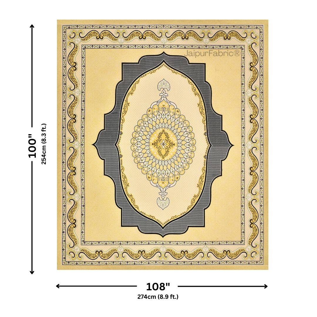 Golden Lotus Sutra Abundance Pure Cotton King Size Bedsheet