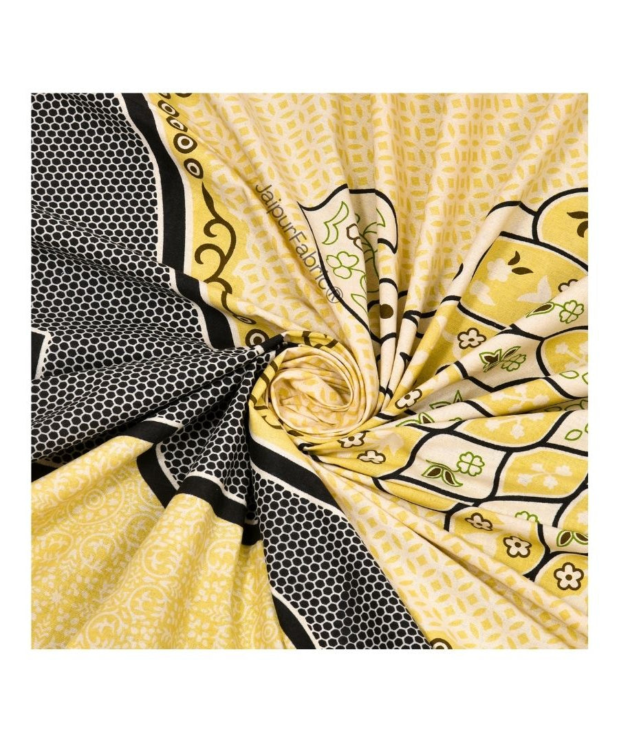 Golden Lotus Sutra Abundance Pure Cotton King Size Bedsheet