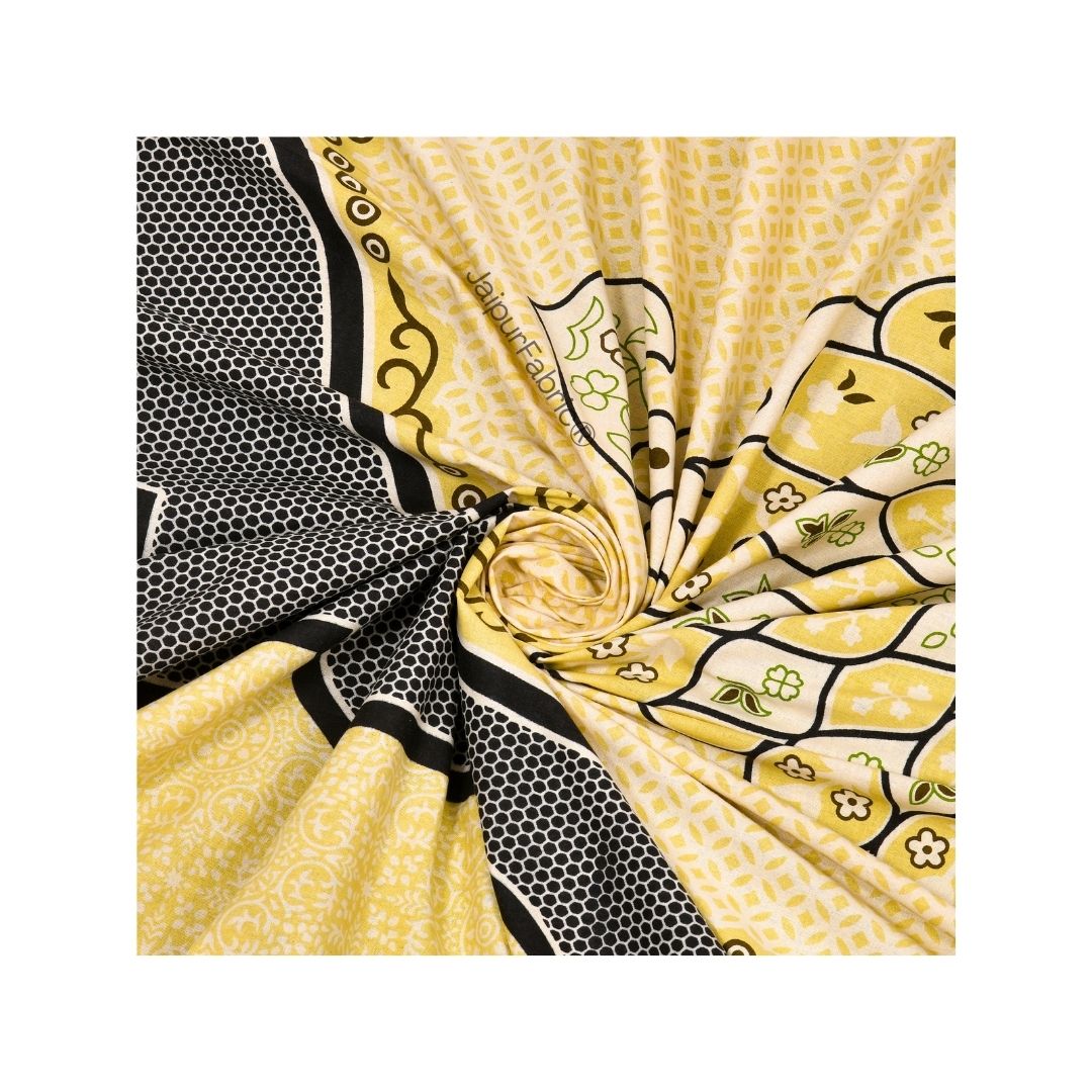 Golden Lotus Sutra Abundance Pure Cotton King Size Bedsheet