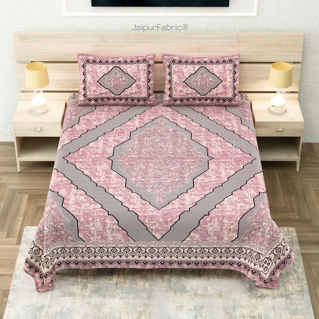 Divine Yantra Blush Harmony Pure Cotton King Size Bedsheet