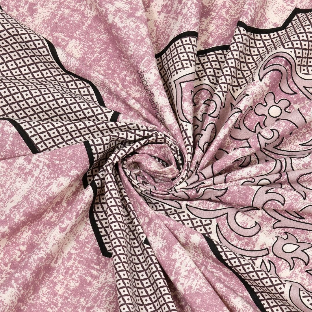 Divine Yantra Blush Harmony Pure Cotton King Size Bedsheet