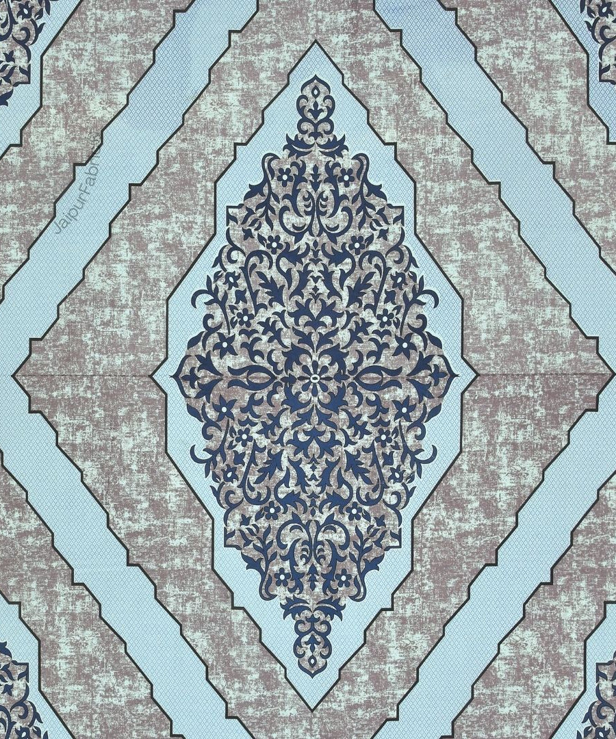 Divine Yantra Teal Harmony Pure Cotton King Size Bedsheet