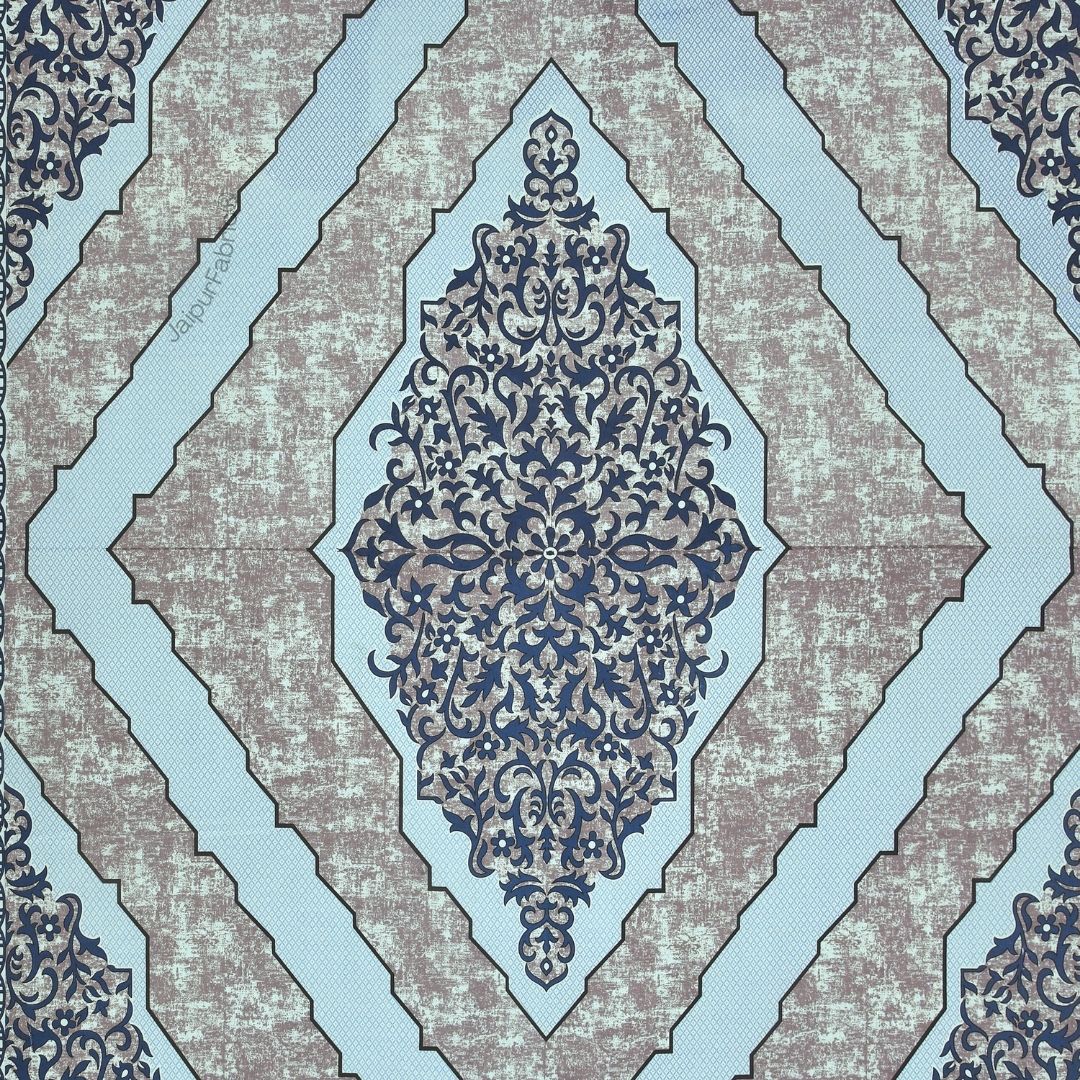 Divine Yantra Teal Harmony Pure Cotton King Size Bedsheet