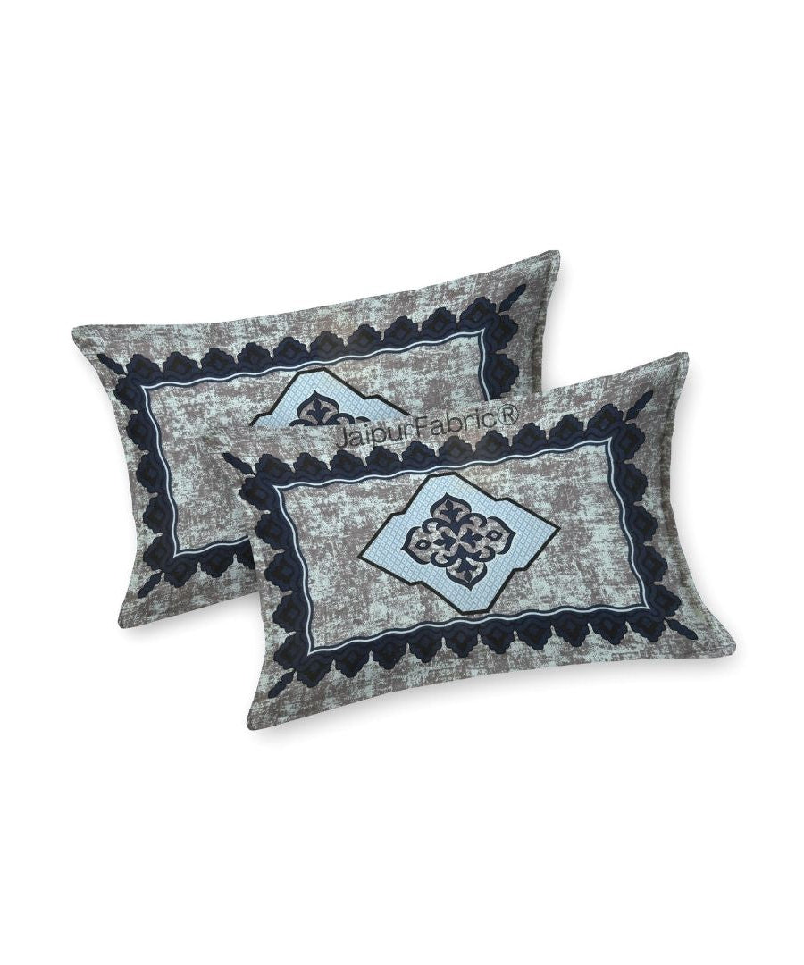 Divine Yantra Teal Harmony Pure Cotton King Size Bedsheet