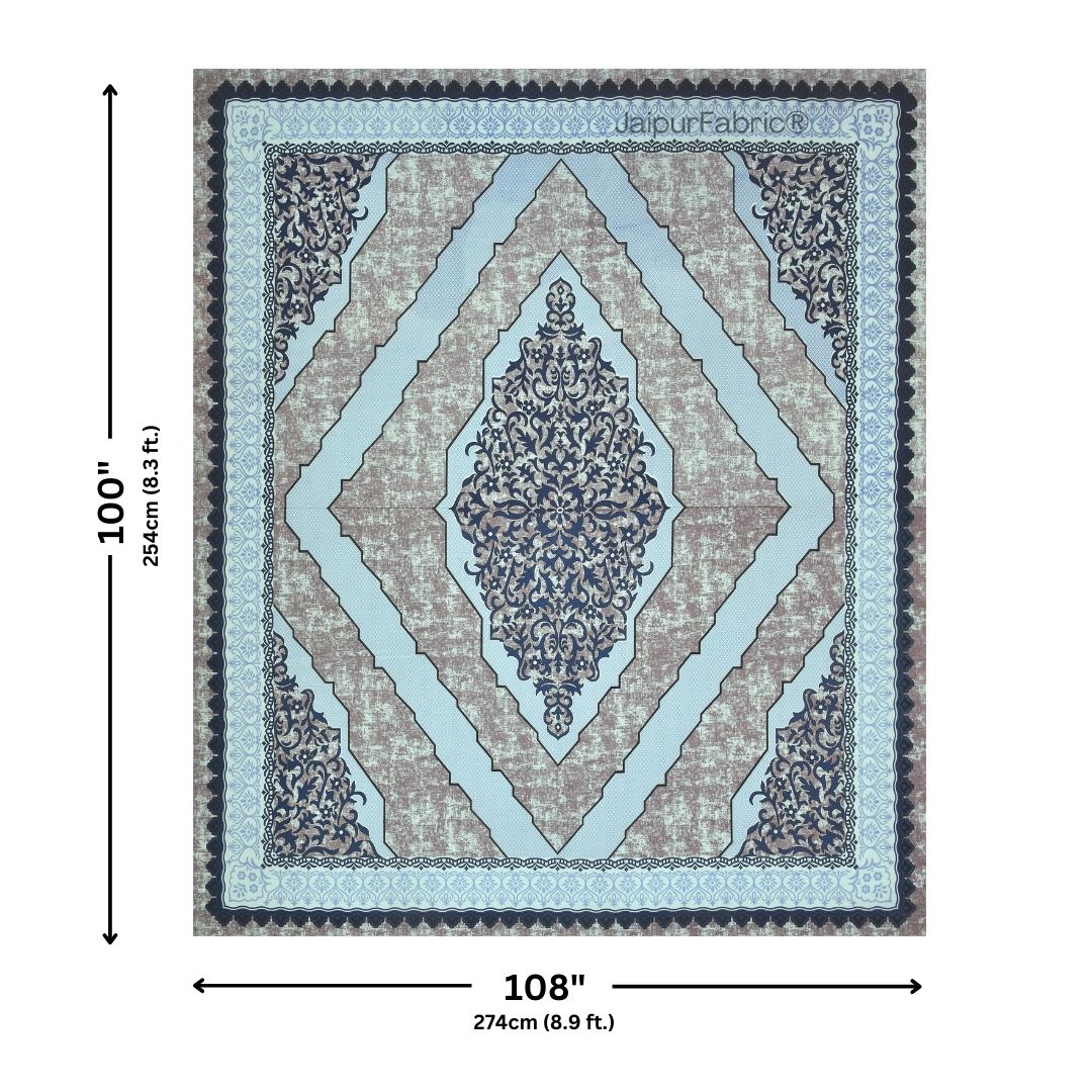 Divine Yantra Teal Harmony Pure Cotton King Size Bedsheet