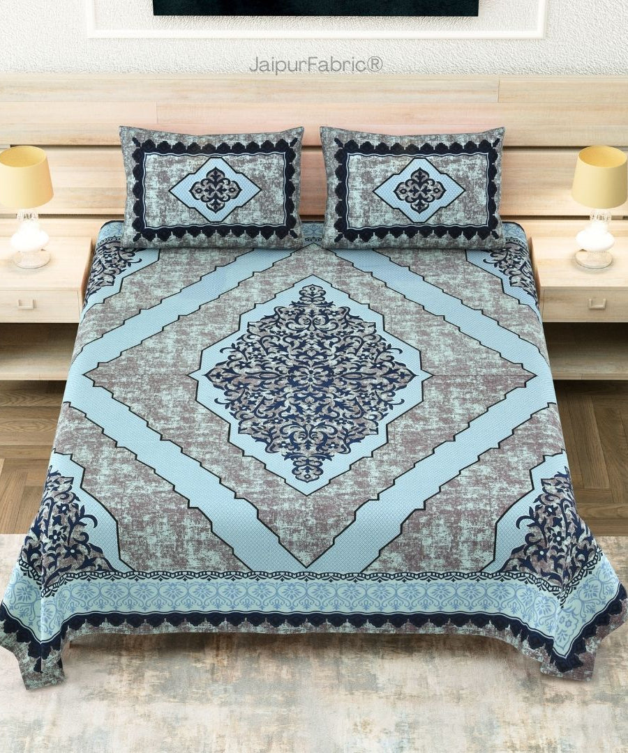 Divine Yantra Teal Harmony Pure Cotton King Size Bedsheet