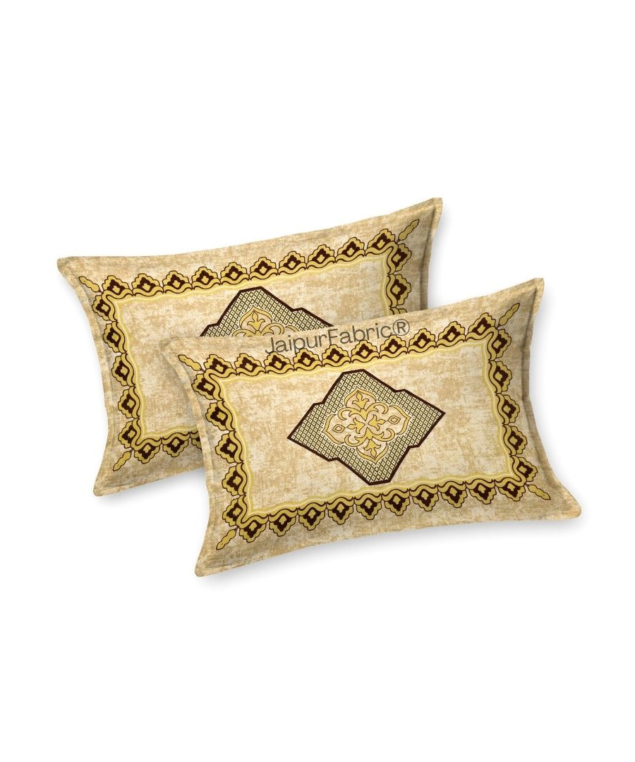 Divine Yantra Golden Harmony Pure Cotton King Size Bedsheet