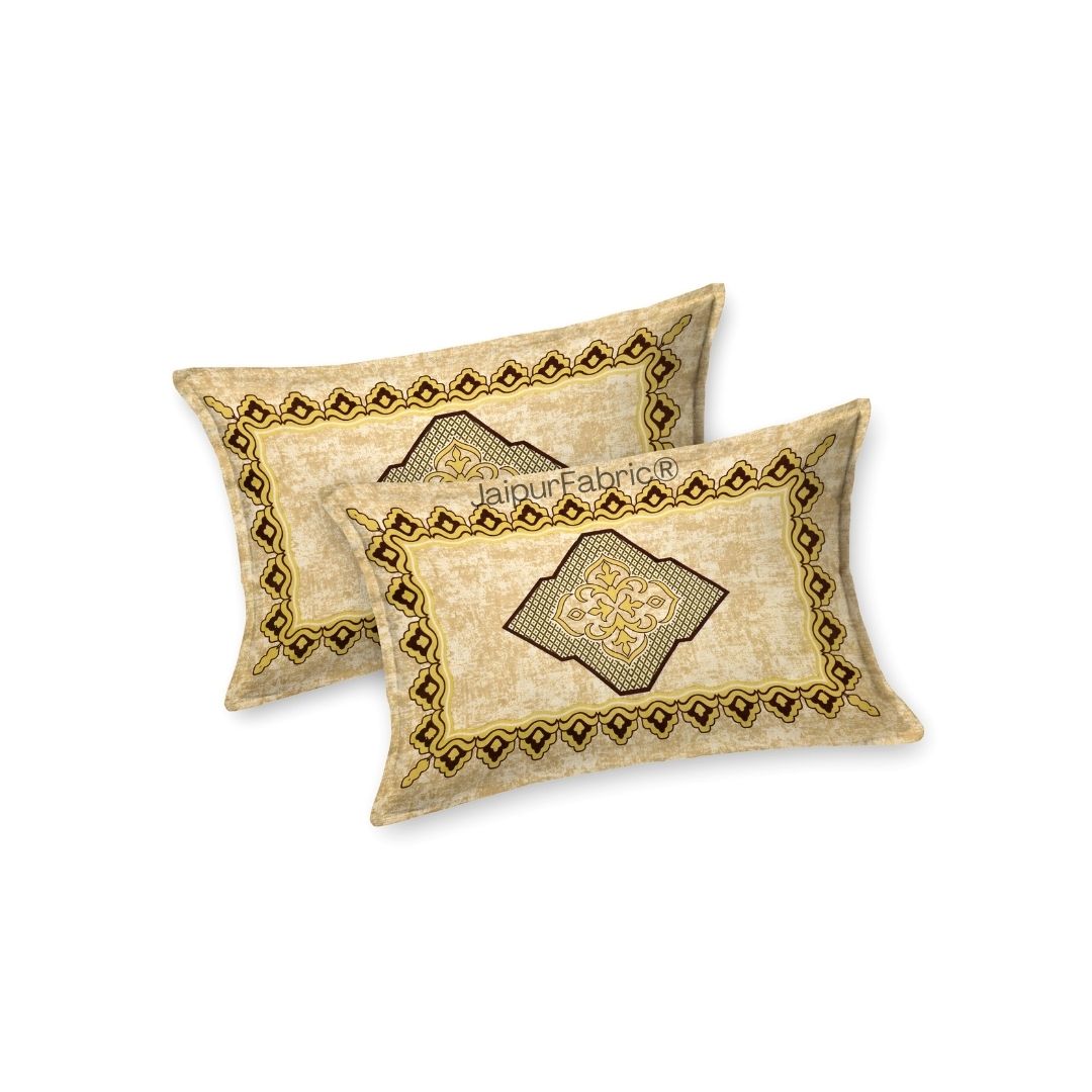 Divine Yantra Golden Harmony Pure Cotton King Size Bedsheet