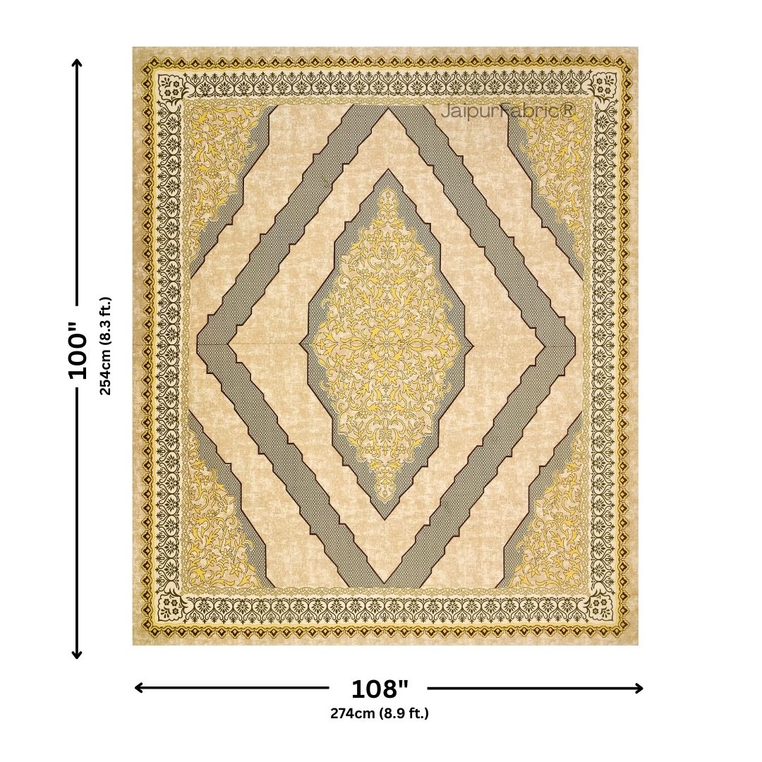 Divine Yantra Golden Harmony Pure Cotton King Size Bedsheet