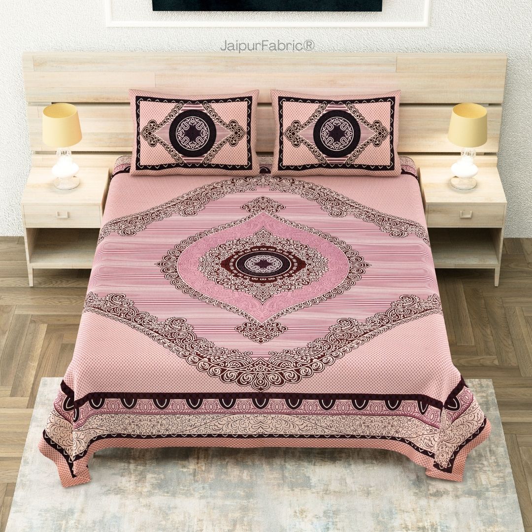 Shubh Labh Blush Elegance Luxurious Pure Cotton King Size Bedsheet