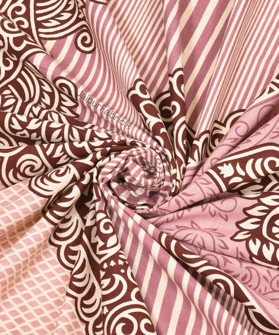 Shubh Labh Blush Elegance Luxurious Pure Cotton King Size Bedsheet