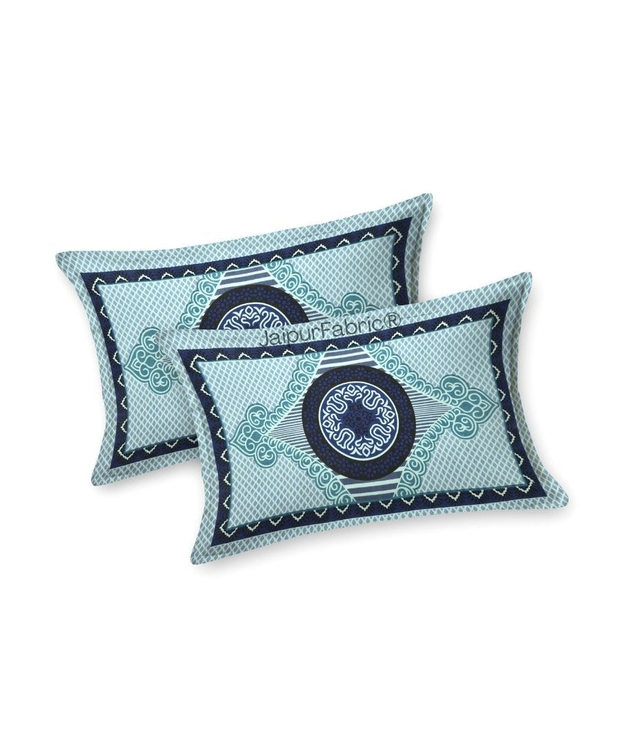 Shubh Labh Teal Elegance Luxurious Pure Cotton King Size Bedsheet