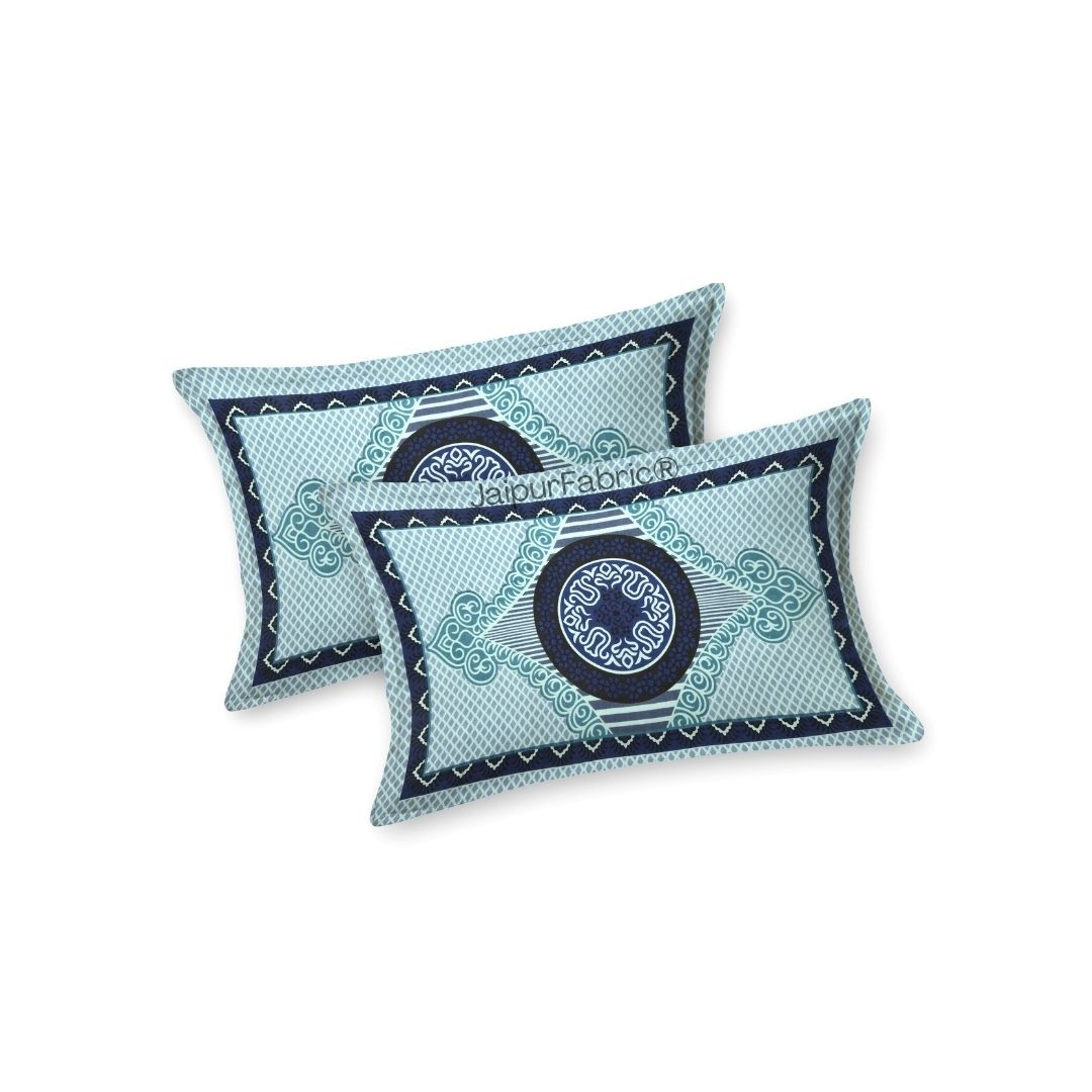 Shubh Labh Teal Elegance Luxurious Pure Cotton King Size Bedsheet