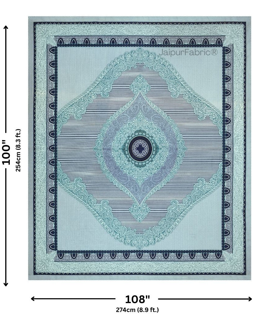 Shubh Labh Teal Elegance Luxurious Pure Cotton King Size Bedsheet