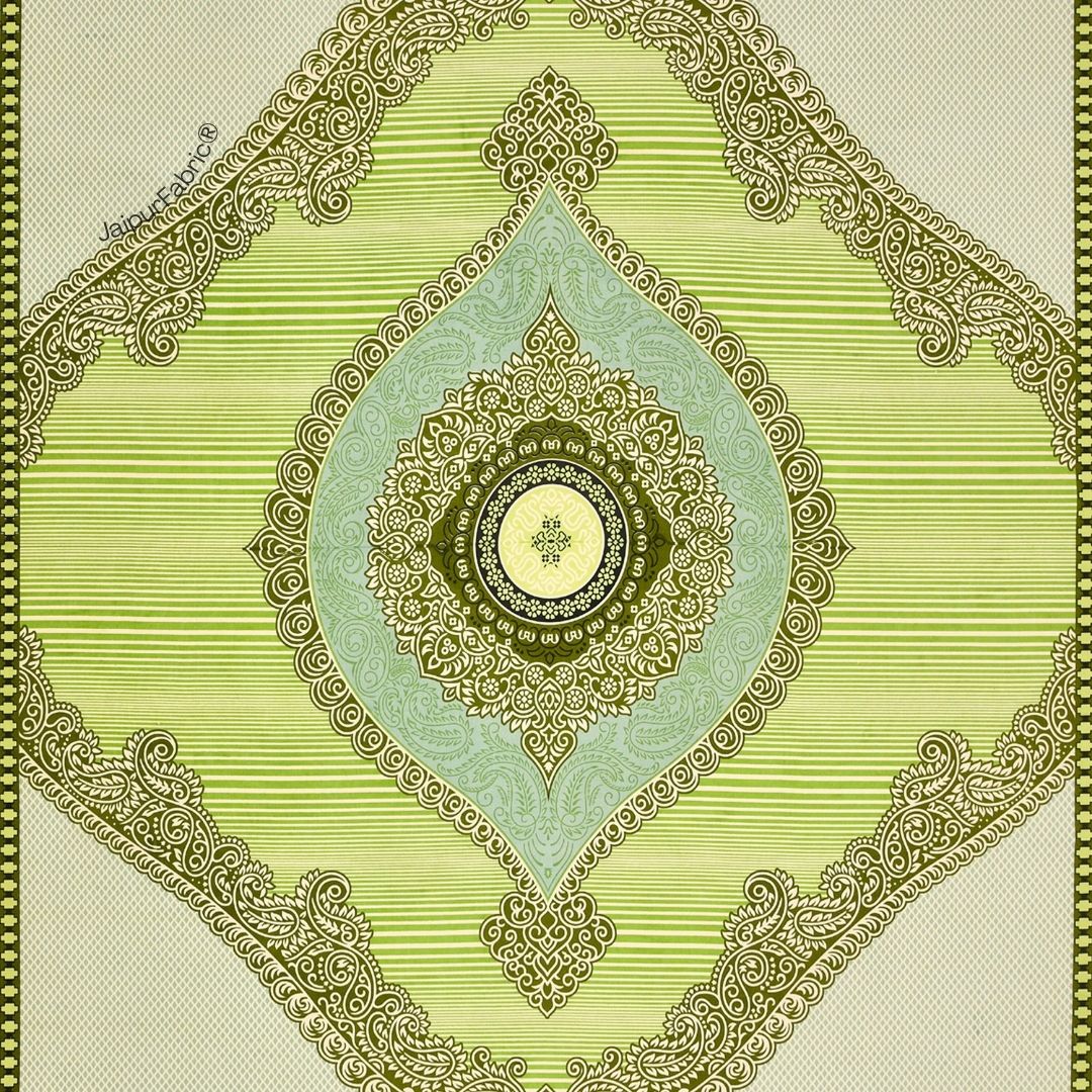 Shubh Labh Green Elegance Luxurious Pure Cotton King Size Bedsheet