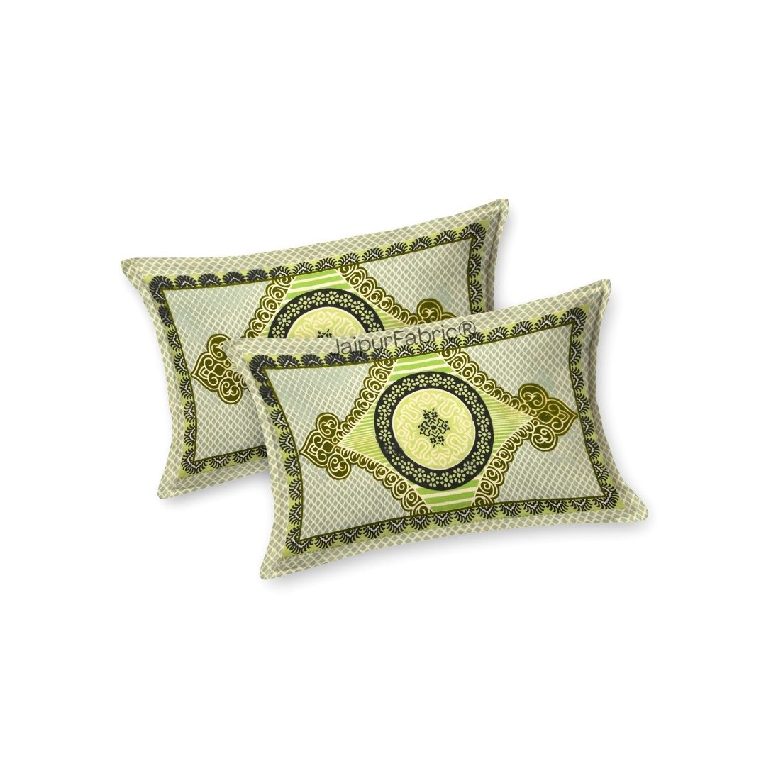 Shubh Labh Green Elegance Luxurious Pure Cotton King Size Bedsheet