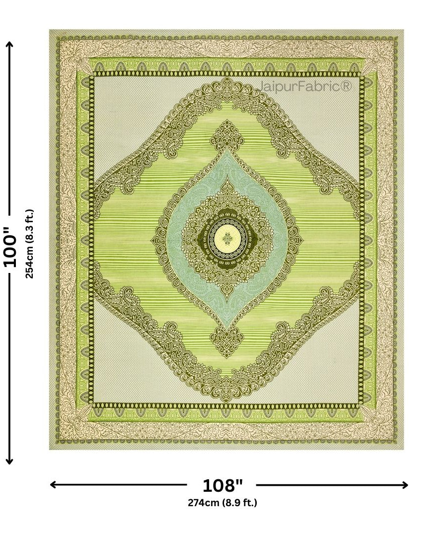 Shubh Labh Green Elegance Luxurious Pure Cotton King Size Bedsheet