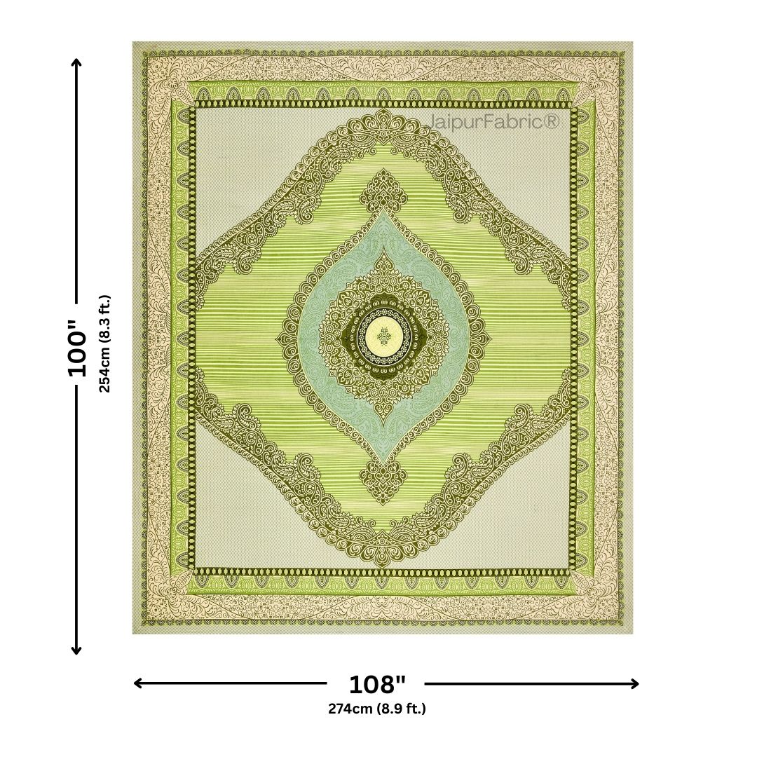 Shubh Labh Green Elegance Luxurious Pure Cotton King Size Bedsheet