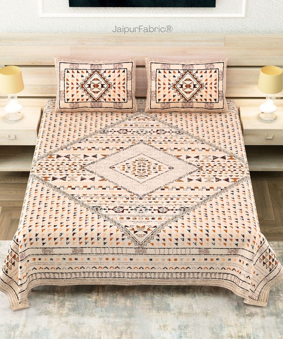 Peach Infinite Prosperity Pure Cotton King Size Bedsheet