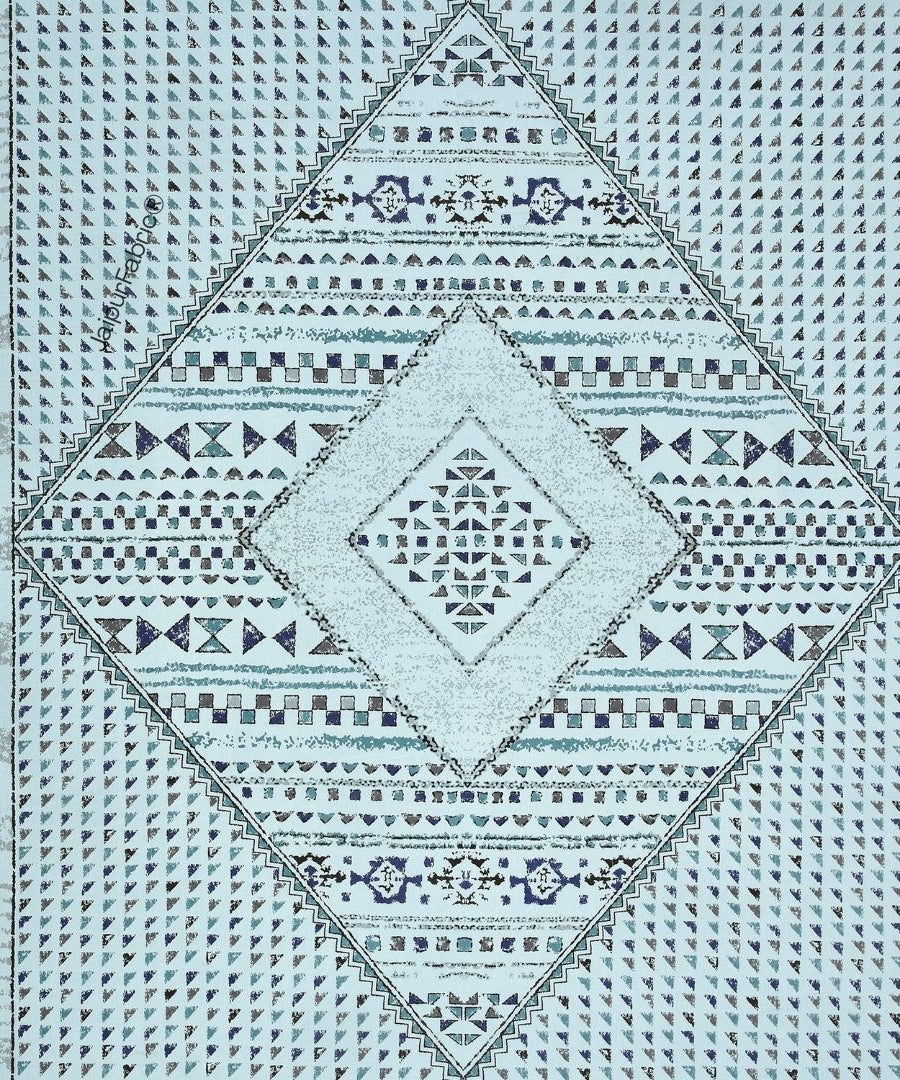 Teal Infinite Prosperity Pure Cotton King Size Bedsheet