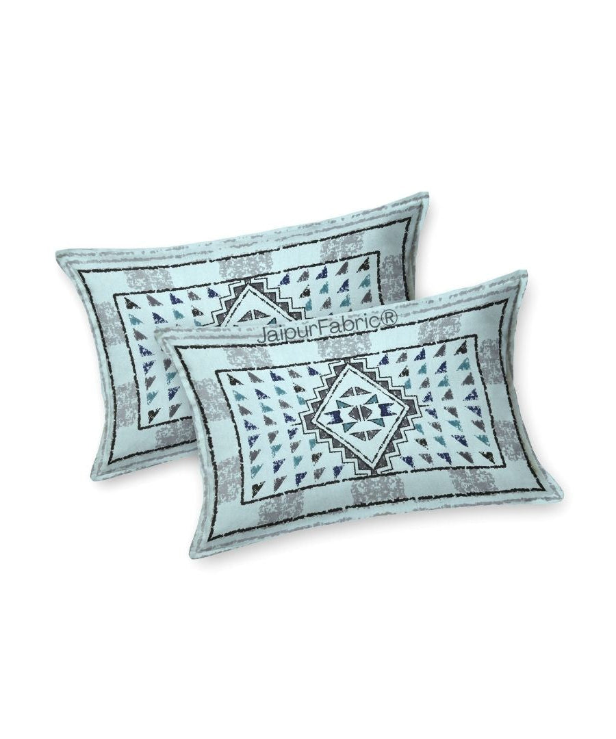 Teal Infinite Prosperity Pure Cotton King Size Bedsheet