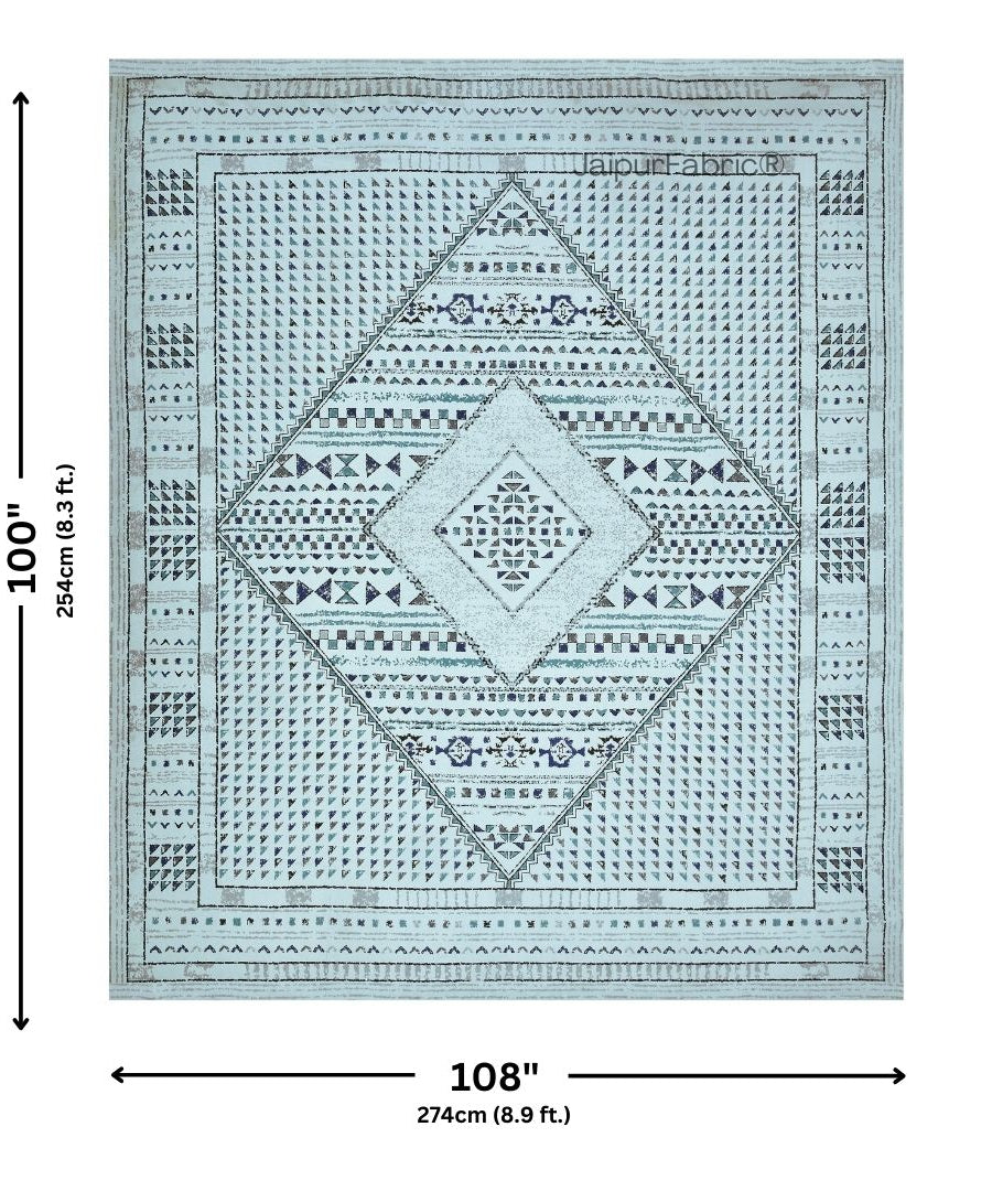 Teal Infinite Prosperity Pure Cotton King Size Bedsheet