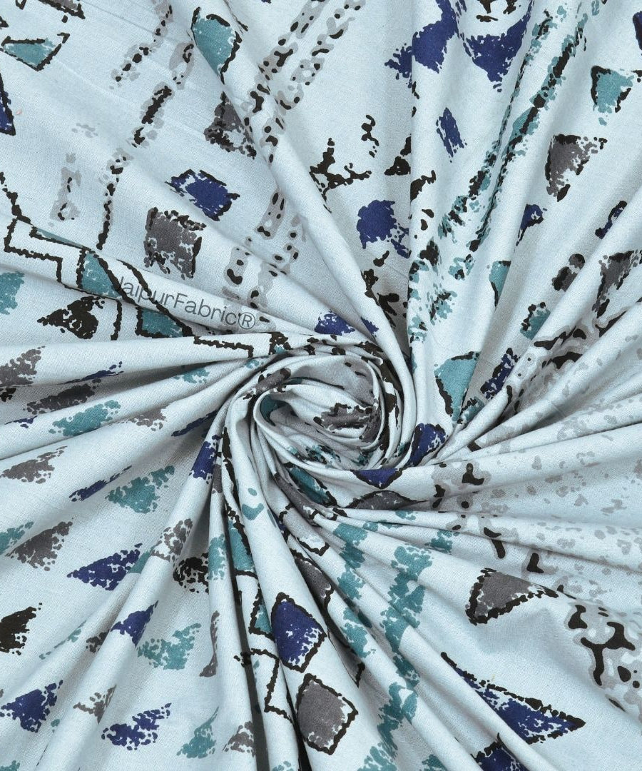 Teal Infinite Prosperity Pure Cotton King Size Bedsheet